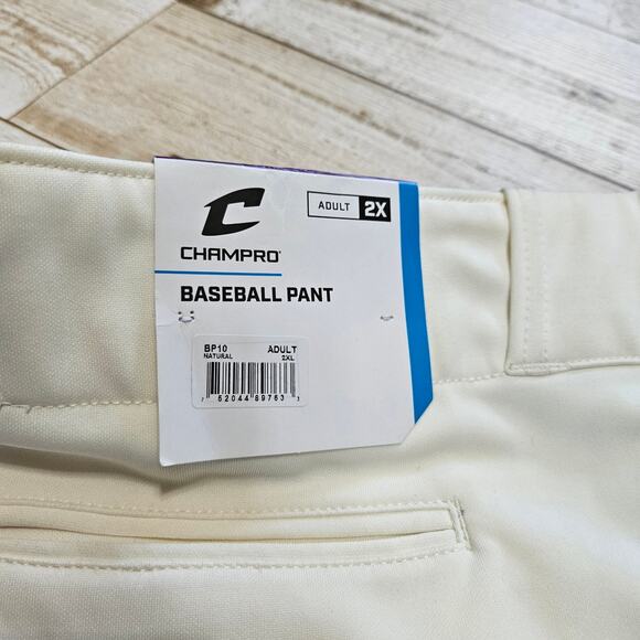 Champro Baseball Pants Mens 2X Triple Crown Knickers Cream Slide Seat Stretch - Picture 6 of 12
